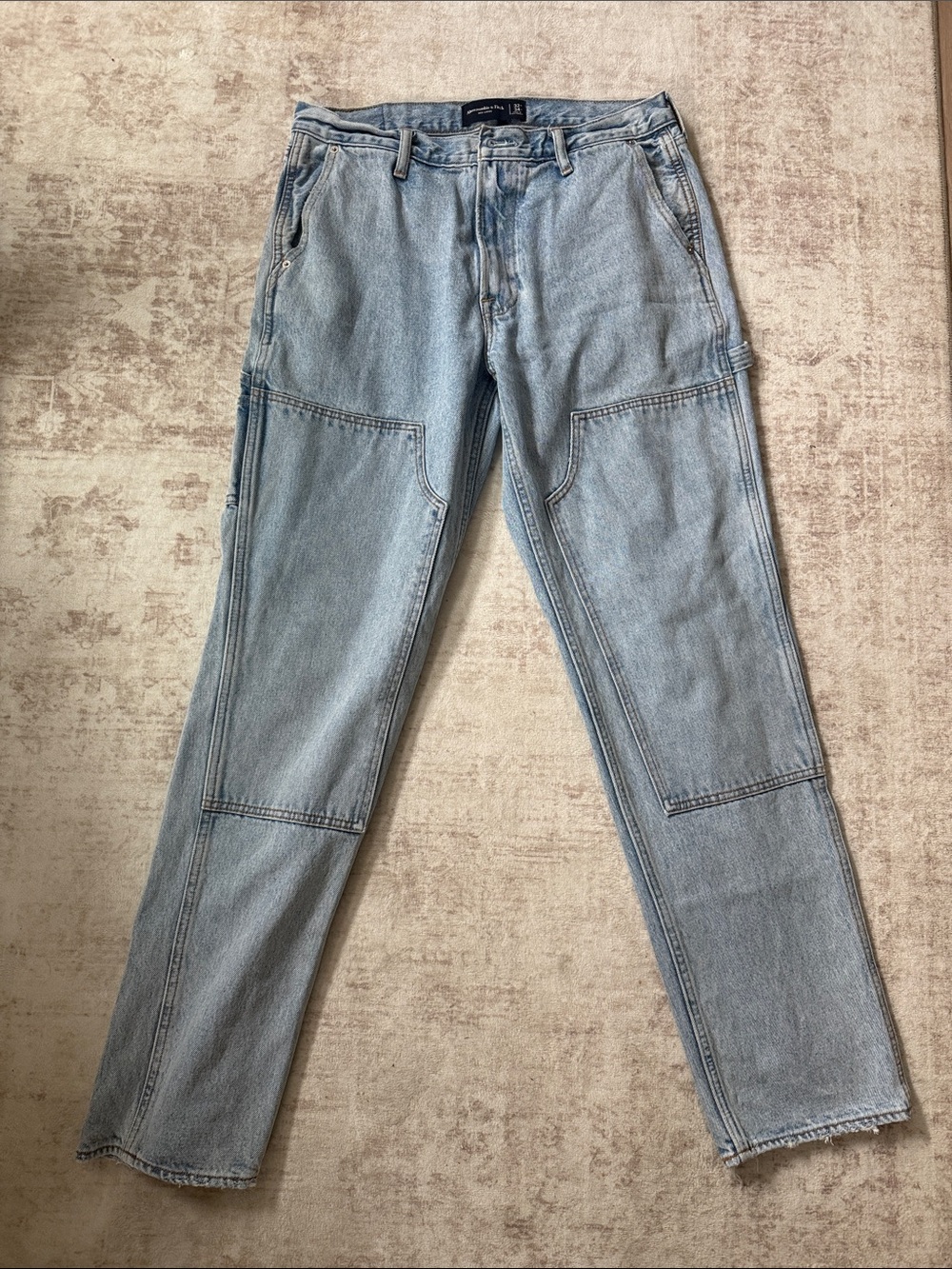 Men's Light Blue Denim Carpenter Jeans - Abercrombie (32/34)